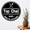 Top Chef Sign, Personalized Kitchen Sign, Kitchen Wall Sign, Kitchen Metal Signs, Custom Metal Cooking Decor, Chef Sign