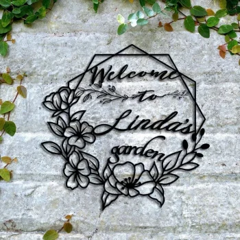 Welcome To The Garden Metal Signs, Custom Garden Sign, Garden Decor, Garden Metal Art, Welcome Sign, Flower Garden Metal Sign