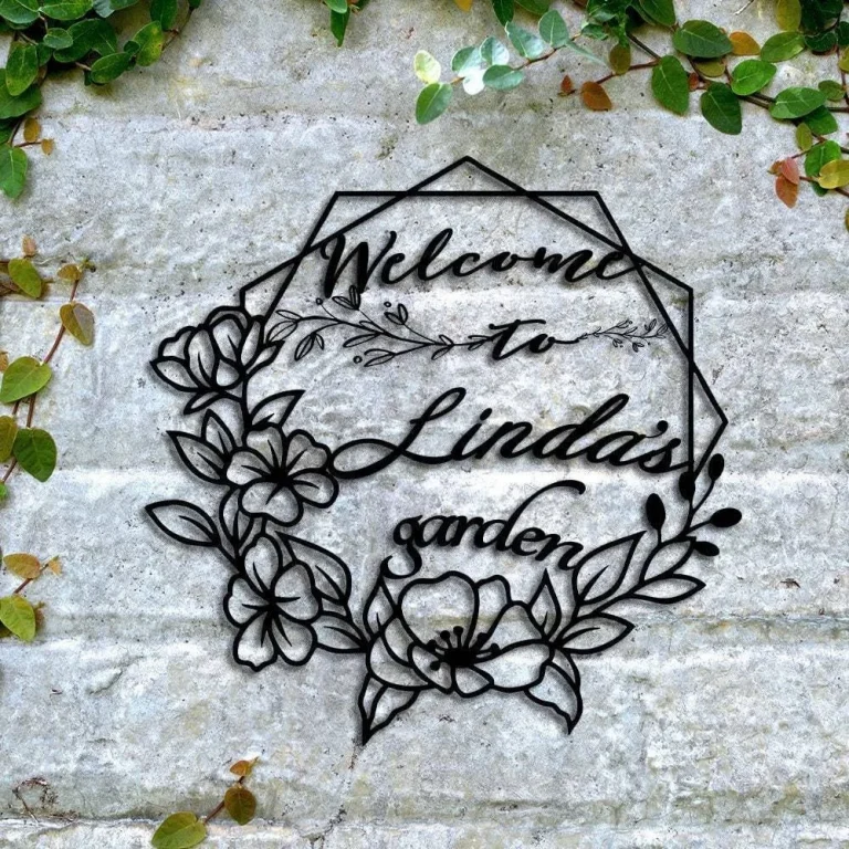 Welcome To The Garden Metal Signs, Custom Garden Sign, Garden Decor, Garden Metal Art, Welcome Sign, Flower Garden Metal Sign