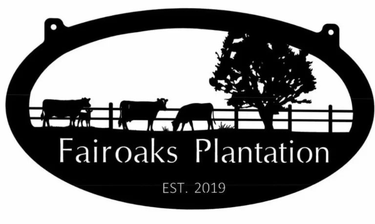 Metal Horses In Pasture Or Cows In Pasture Sign Large Oak Tree, Metal Wall Art, Metal House Sign