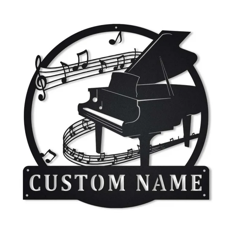 Personalized Piano Monogram Metal Sign Art, Custom Piano Monogram Metal Sign, Piano Gifts For Men, Piano Gift, Musical Instrument