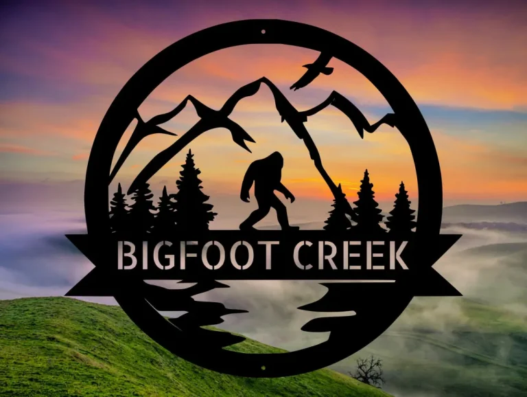 Personalize Bigfoot Metal Sign, Camp Sign, Christmas Gift For Him, Metal Name Sign, Fathers Day