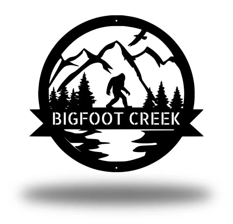 Personalize Bigfoot Metal Sign, Camp Sign, Christmas Gift For Him, Metal Name Sign, Fathers Day