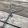 Heart Garden Stake, Metal Heart Garden Stake, Steel Garden Stake, Steel Gardening Decor, Heart