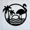 Personalized Flamingo Metal Sign, Beach House Metal Sign, Monogram Flamingo, Handcrafted Metal Art, Metal Yard Art, House Decor, Best Gift