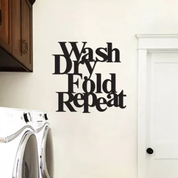 Wash Dry Fold Repeat Sign, Personalized Laundry Room Metal Sign, Laundry Phrase Sign, Wash Dry Fold Repeat Wall Hanging, Best Gift Ever