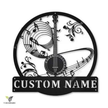 Personalized Banjo Music Metal Sign Art, Custom Banjo Music Metal Sign, Banjo Gifts For Men, Banjo Gift, Musical Instrument Gift