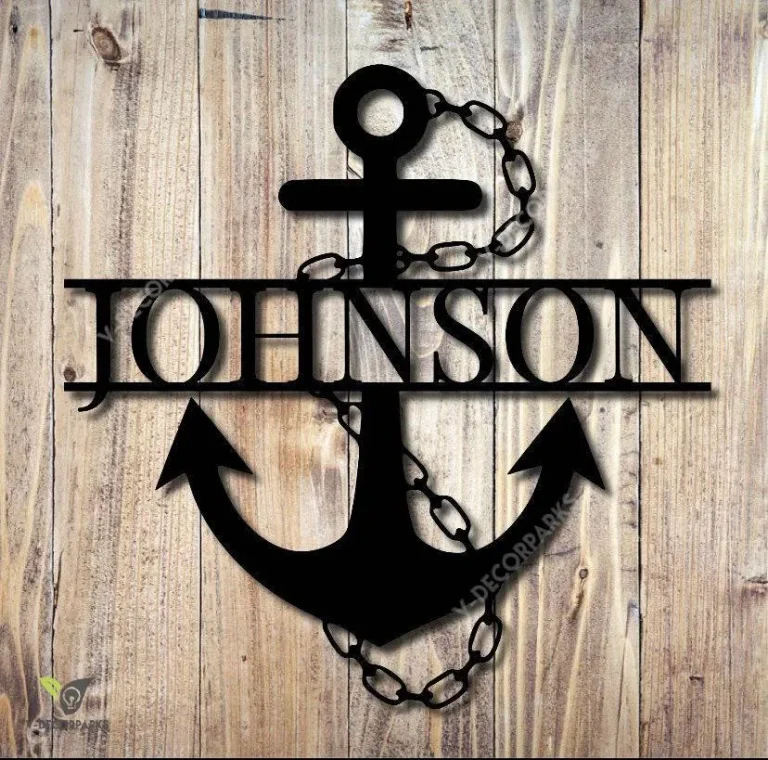 Laser Cut Metal Anchor Monogram Sign, Contemporary Anchor Monogram Design, Anchor Wall Art, Family Monogram, Anchor Sign, Custom Anchor Sign