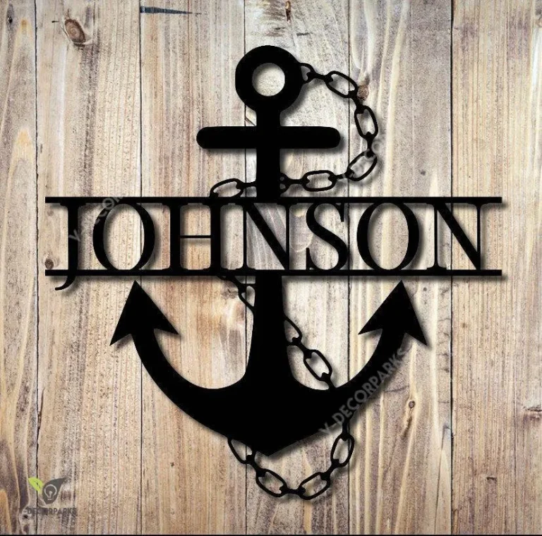 Laser Cut Metal Anchor Monogram Sign, Contemporary Anchor Monogram Design, Anchor Wall Art, Family Monogram, Anchor Sign, Custom Anchor Sign