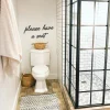 Please Have A Seat Metal Wall Art Bathroom Sign Decor, Modern Bathroom Home Decor, Guest Bathroom Quotes Metal Wall Decor, Metal Wall Sign