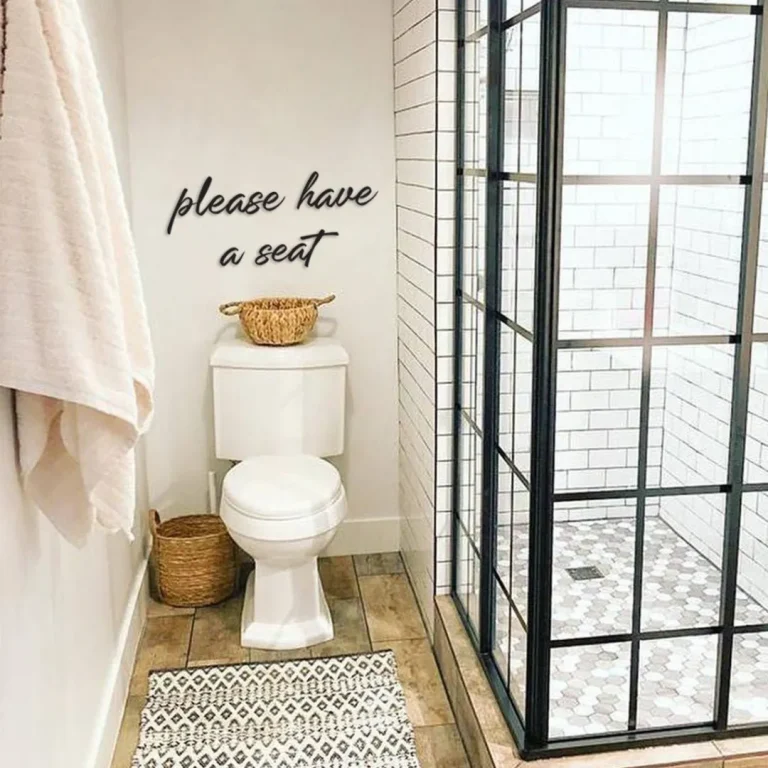 Please Have A Seat Metal Wall Art Bathroom Sign Decor, Modern Bathroom Home Decor, Guest Bathroom Quotes Metal Wall Decor, Metal Wall Sign