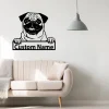 Personalized Pug Dog Metal Sign, Metal Wall Art, Farmhouse Decor, Office Wall Art, Housewarming Outdoor Metal Sign