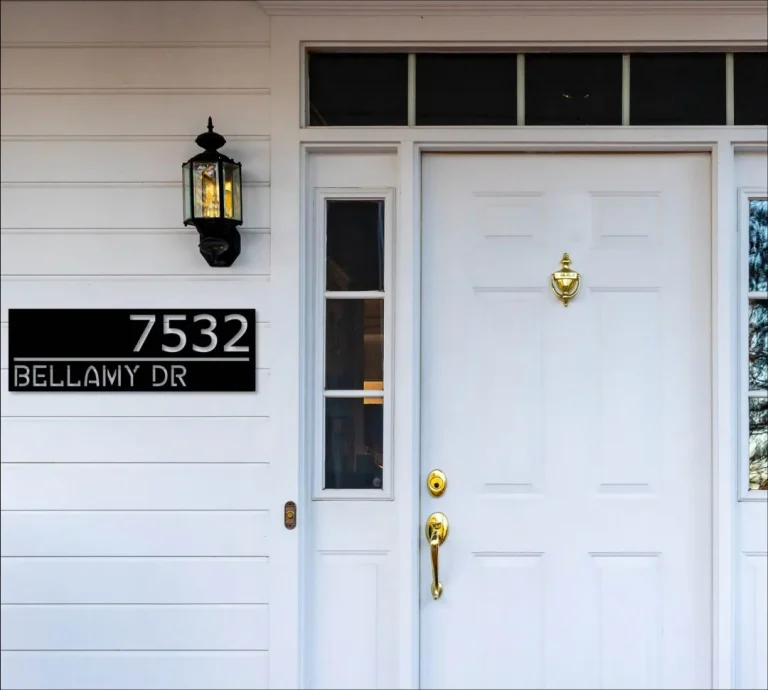 Metal Custom Address Sign, Address Plaque, Yard Sign, Front Porch Decor, Address Sign With Stakes, Hanging Address Sign