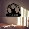 Deer Sign, Deer Antler Decor, Deer Hunter Gift, Deer Camp Sign, Christmas Gift For Him, Deer Name Metal Sign, Fathers Day Gift