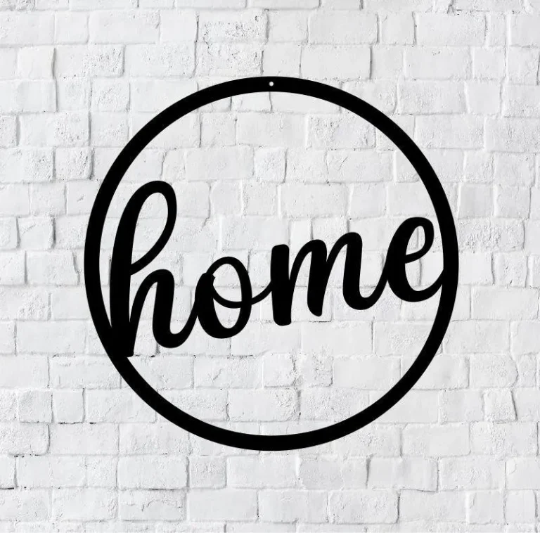 Home Metal Wall Art, Home Circular Wall Decor, Metal Wall Decor, Home Decor, Home Wall Decor, Metal Wall Art Words