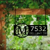 Hanging Address Sign, Metal, Monogram Address Sign For Yard, Address Plaque, Address Sign With Stakes, Hanging Address Sign