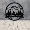 Deer Sign, Deer Hunter Gift, Deer Camp Sign, Deer Antler Decor, Christmas Gift For Him, Deer Name Metal Sign, Fathers Day Gift, Deer Metal