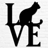 Metal Cat Decor Cat Wall Art Metal Cat Gifts For Cat Lover Gift Women Cat Sign For A Home Cat Decor Metal Cat Gift Metal Cat Sign Cat Heart