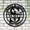 Personalized Metal Family Name Sign, Family Name Door Hanger, Family Name Wedding Gifts, Housewarming Gift, Metal Last Name Sign,