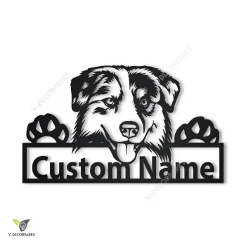 Personalized Australian Shepherd Dog Metal Sign Art, Custom Australian Shepherd Dog Metal Sign, Dog Gift, Birthday Gift, Animal Funny