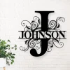 Last Name Metal Sign, Family Name Sign, Split Letter Monogram Sign, Housewarming Gift, Welcome Sign For Front Porch, Metal Monogram Sign