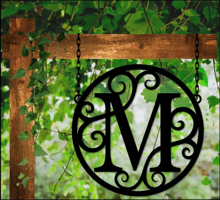 Monogram Metal Sign, Personalized Gift, Wedding Gift, Housewarming Gift, Metal Initial Sign, Monogram Circle, Metal Letters Outdoor