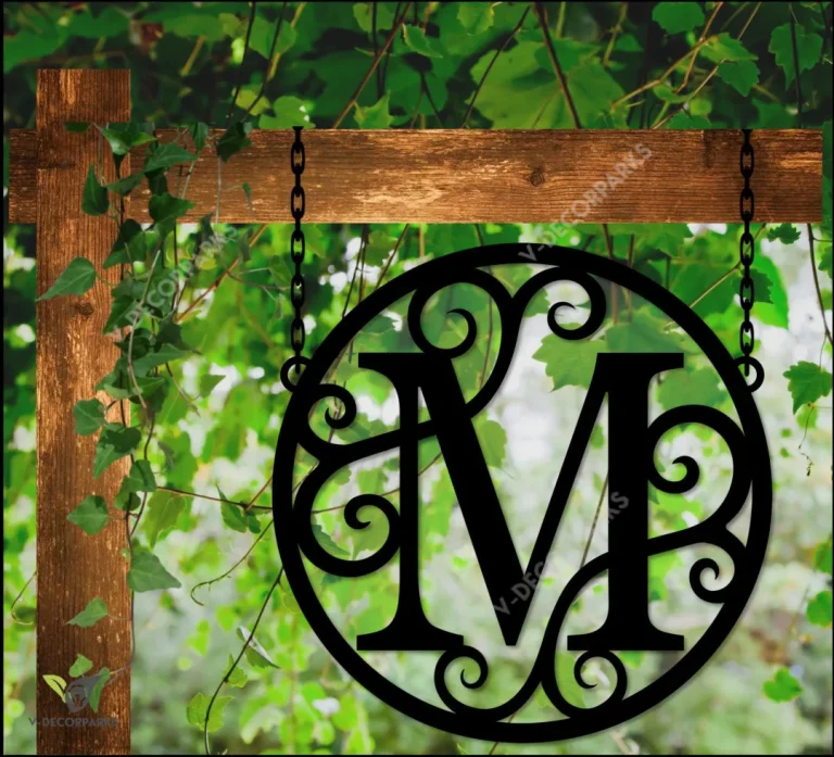 Monogram, Metal Sign, Personalized Gift, Housewarming Gift, Metal Initial Sign, Monogram Circle, Metal Letters Outdoor