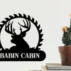 Deer Sign, Deer Antler Decor, Deer Hunter Gift, Deer Camp Sign, Christmas Gift For Him, Deer Name Metal Sign, Fathers Day Gif