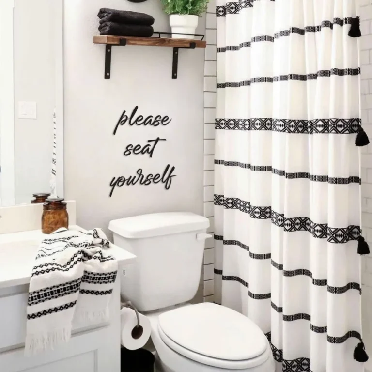 Please Seat Yourself Metal Wall Art Bathroom Sign Decor, Modern Bathroom Home Decor, Guest Bathroom Quotes Metal Wall Decor, Metal Wall Sign