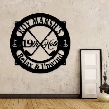 Golf 19th Hole Classic Metal Signs, Golf Gift For Men, 19th Hole Sign, Metal Golf Sign, Golf Gifts For Dad, Golf Yard Decor