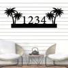 Custom Metal Address Sign, Palm Tree Address Sign, Metal Sign, Metal House Numbers, Address Plaque, Tropical Wall Art, Beach House Decor