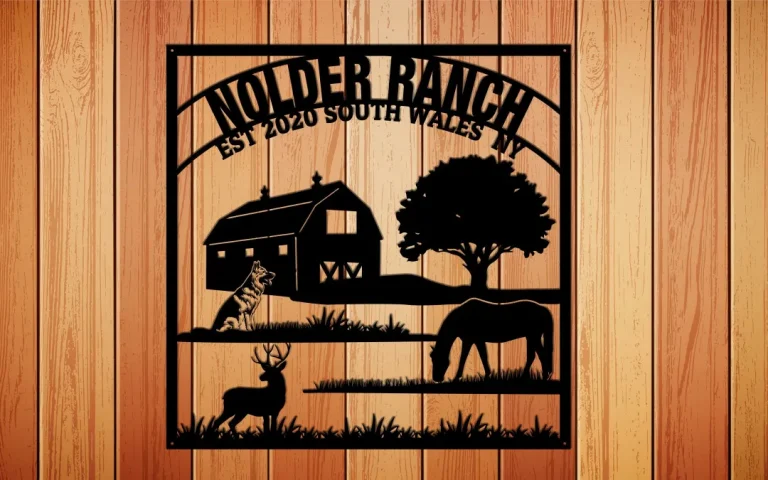 Large Entrance Gate Ranch Sign With Deer, Personalized, Cabin, Wildlife ...