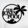 Personalized Family Pool Palm Tree Metal Sign,family Pool Sign, Swimming Pool Metal Sign, Custom Pool House Sign, Last Name Pool Sign