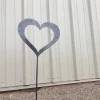 Heart Garden Stake, Metal Heart Garden Stake, Steel Garden Stake, Steel Gardening Decor, Heart