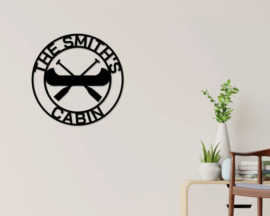 il_fullxfull.3115351257_a2hd_900x_beefdf12-6acd-461e-b7cf-6eadf685a7be.webp Canoe Sign, Personalized Canoe Sign, Metal Canoe Sign, Lake House Cabin Sign, Custom Family Name Metal Sign, Personalized Monogram Wall Metal Art