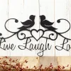 Live Laugh Love Metal Wall Art, Kitchen Wall Decor, Metal Sign, Birds, Rustic Home Decor, Outdoor Decor, Housewarming Gift, Plaque