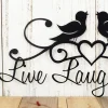 Live Laugh Love Metal Wall Art, Kitchen Wall Decor, Metal Sign, Birds, Rustic Home Decor, Outdoor Decor, Housewarming Gift, Plaque
