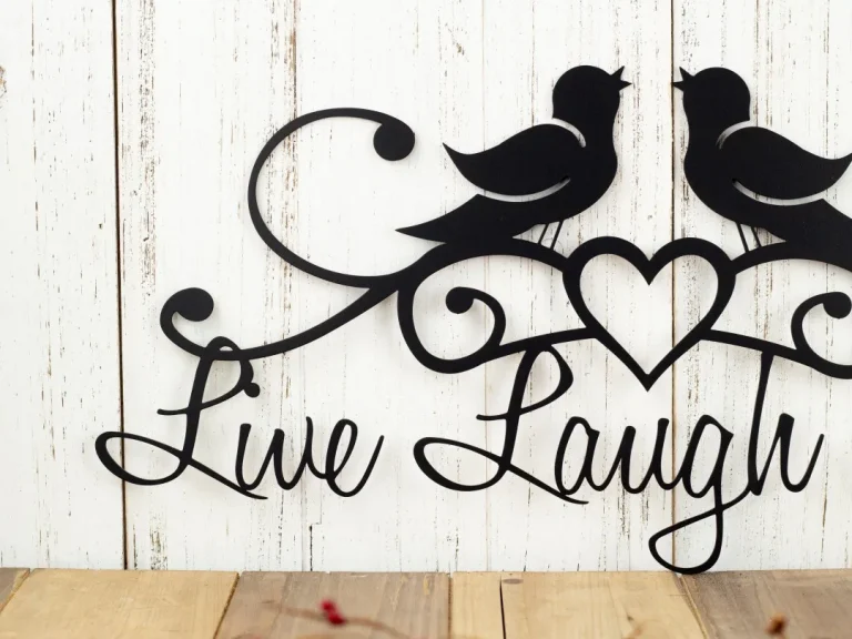 Live Laugh Love Metal Wall Art, Kitchen Wall Decor, Metal Sign, Birds, Rustic Home Decor, Outdoor Decor, Housewarming Gift, Plaque