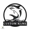 Personalized Shark Monogram Metal Sign Art, Custom Shark Monogram Metal Sign, Birthday Gift, Animal Funny, Father's Day Gift
