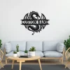 Personalized Dragon Metal Sign, Dragon Metal Wall Art, Office Wall Art, Housewarming Outdoor Metal Sign, Gifts Dragon Lover,