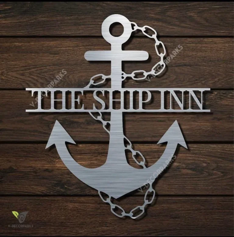 Laser Cut Metal Anchor Monogram Sign, Contemporary Anchor Monogram Design, Anchor Wall Art, Family Monogram, Anchor Sign, Custom Anchor Sign