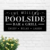 Custom Name Poolside Bar And Grill Metal Sign,pool And Bar, Tiki Bar, Bar And Grill, Pool Oasis Personalized Sign For Pool Bar Patio Decor