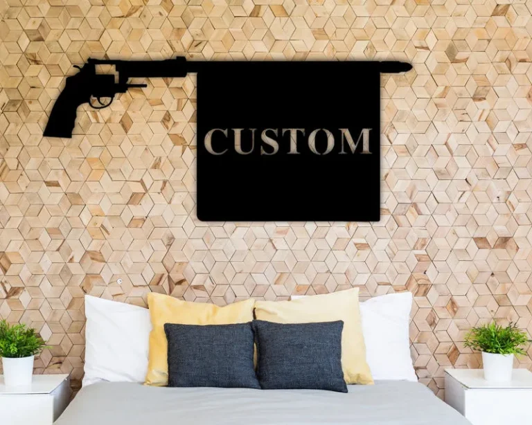 Gun Custom Sign Gun Custom Name Metal Sign, Personalized Name Cut Metal Sign Wall ...
