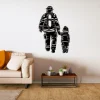 Firefighter Metal Wall Art, Father And Son Metal Sign, Gift For Fathers Day, Fireman Gift, Love Father, Sign For House, Wall Decor
