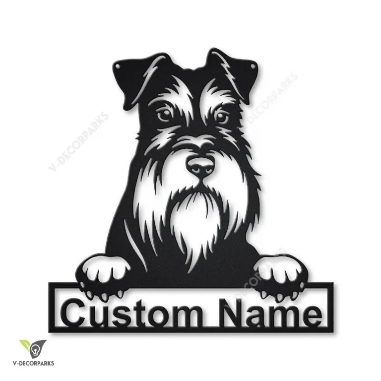 Personalized Miniature Schnauzer Dog Metal Sign Art, Custom Miniature Schnauzer Metal Sign, Animal Funny, Father's Day Gift, Pets Gift