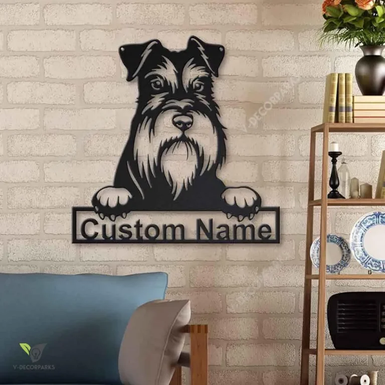 Personalized Miniature Schnauzer Dog Metal Sign Art, Custom Miniature Schnauzer Metal Sign, Animal Funny, Father's Day Gift, Pets Gift