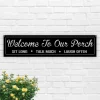 Welcome To Our Porch Metal Sign, Sit Long, Talk Much, Laugh Often, Housewarming Gift, Metal Home Decor, Metal Wall Art, Welcome Metal Sign
