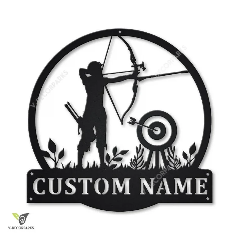 Personalized Archery Sport Monogram Metal Sign Art, Custom Archery Sport Metal Sign, Hobbie Gifts, Sport Gift, Birthday Gift