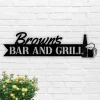 Custom Bar Sign, Home Bar Sign, Man Cave Sign, Bar And Grill Sign, Backyard Bbq, Metal Sign, Anniversary Gift, Gifts For Dad