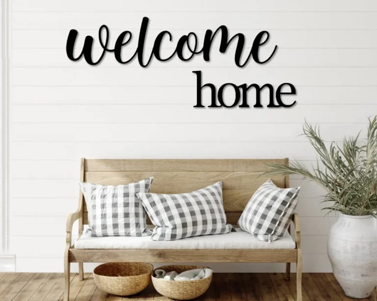 Welcome Home Metal Word Art, Kembara & Roman Script Word Art, Indoor Outdoor Welcome Home Metal Sign, Metal Wall Art, Welcome Word Art